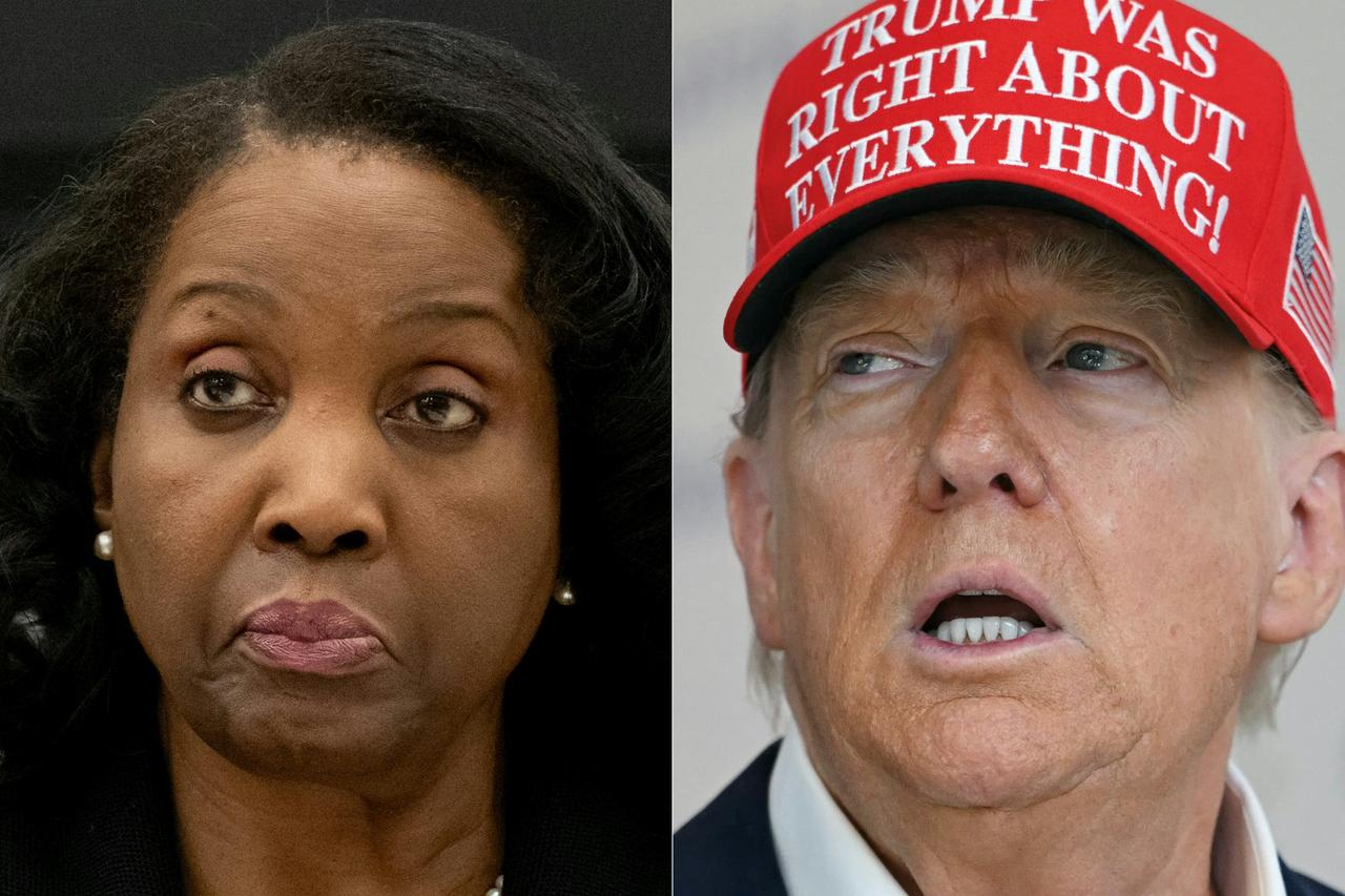 Photo combination shows L-R, Lisa Cook, in Washington, DC, June 25, 2025, and U.S. President Donald Trump speaks in Washington, DC, August 22, 2025. (AFP Photo)