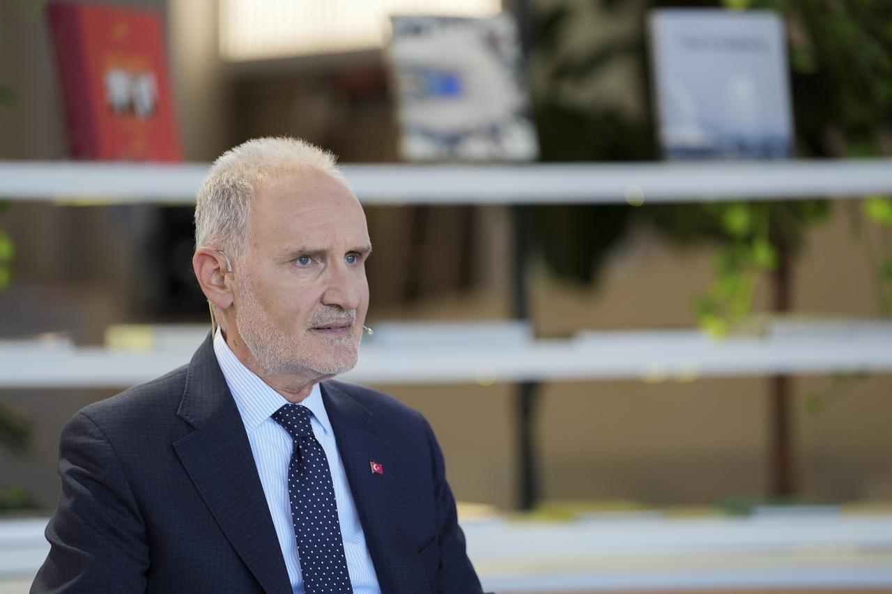 Istanbul Chamber of Commerce Chairman Sekib Avdagic speaks during a live broadcast in Istanbul, Türkiye, August 26, 2025. (AA Photo)