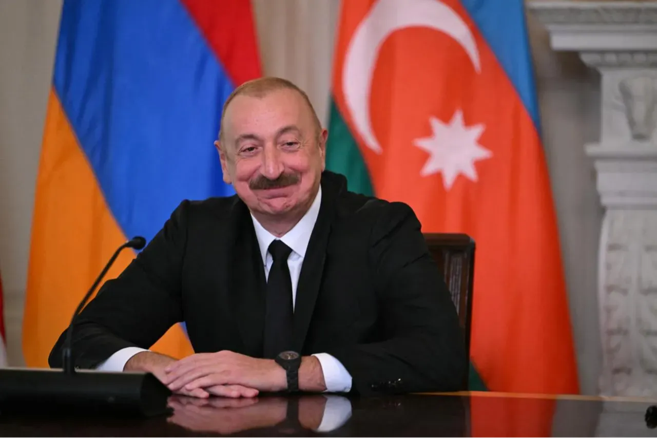 Azerbaijani President Ilham Aliyev with US President Donald Trump and Armenian PM Nikol Pashinyan (not pictured) in Washington, DC, on August 8, 2025 (AFP Photo)