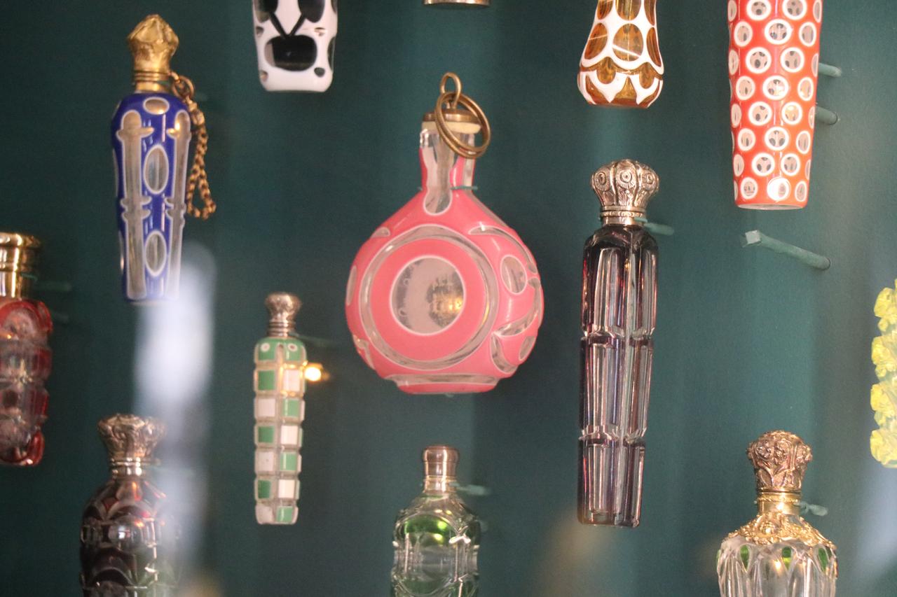 A view from the Fragonard Perfume Museum (Musee du Parfum), known as the perfume capital of the world, shows visitors the scents and perfume bottles used throughout the ages along with the perfume-making process in Paris, France on August 19, 2025. (AA Photo)