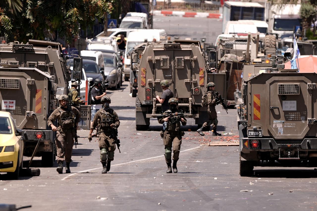 Military reinforcements are deployed as Israeli soldiers carry out raid in Ramallah, West Bank on August 26, 2025. (AA Photo)