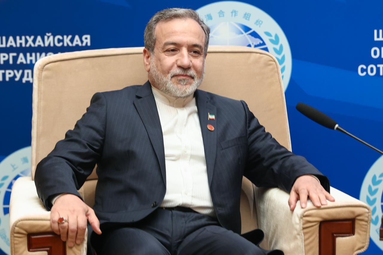 Iranian Foreign Minister Seyed Abbas Araghchi and Russia’s Minister of Foreign Affairs Sergei Lavrov (not seen) hold a meeting on the sidelines of the 2025 meeting of the SCO Council of Foreign Ministers in Beijing, China on July 15, 2025. (Russian Ministry of Foreign Affairs Press Service / AA Photo)