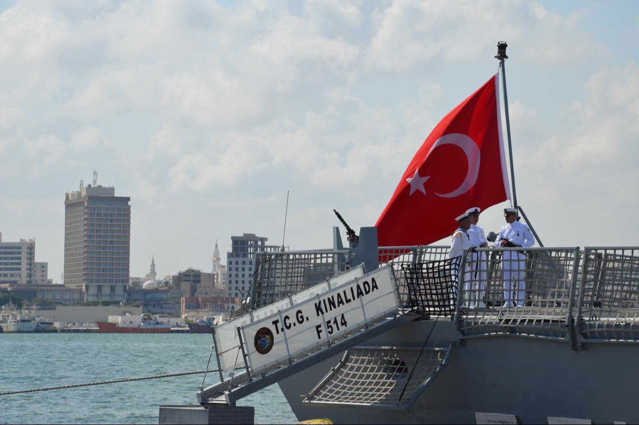 Türkiyes TCG Kinaliada Corvette visits Tripoli, the capital of Libya on August 17, 2025.  (AA Photo)