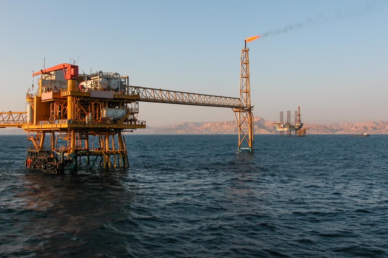 Offshore oil and gas platform off the Sinai coast in the Mediterranean Sea, Egypt. (Adobe Stock Photo)