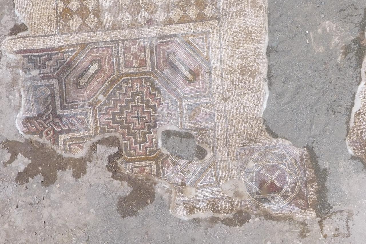 A view of the ancient mosaic discovered in Ergani district of Diyarbakir, Türkiye, August 2, 2025. (AA Photo)