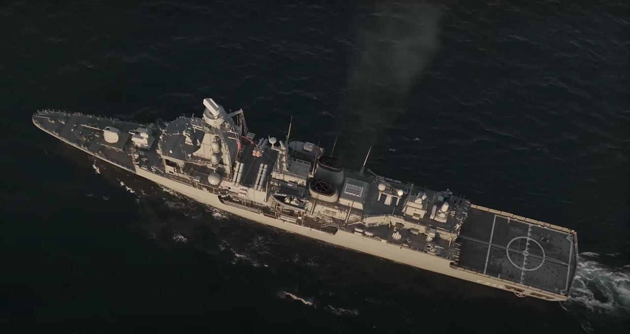 The aerial photograph shows the TCG Orucreis (F-245) frigate undergoing extensive modernization. (Photo via Aselsan)
