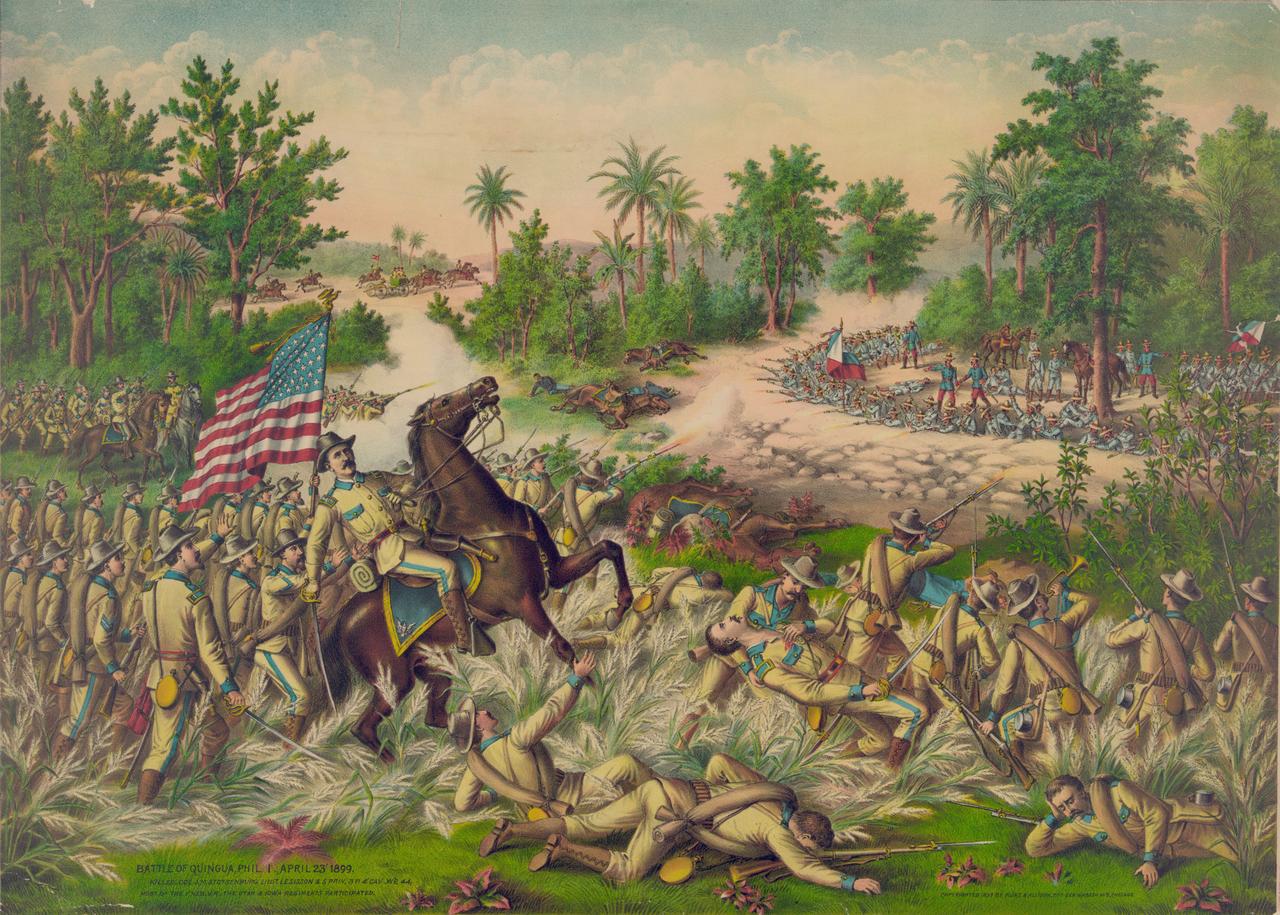 Kurz & Allison print of the Battle of Quingua at the Philippine American War on April 23, 1899. (Photo via Library of Congress)