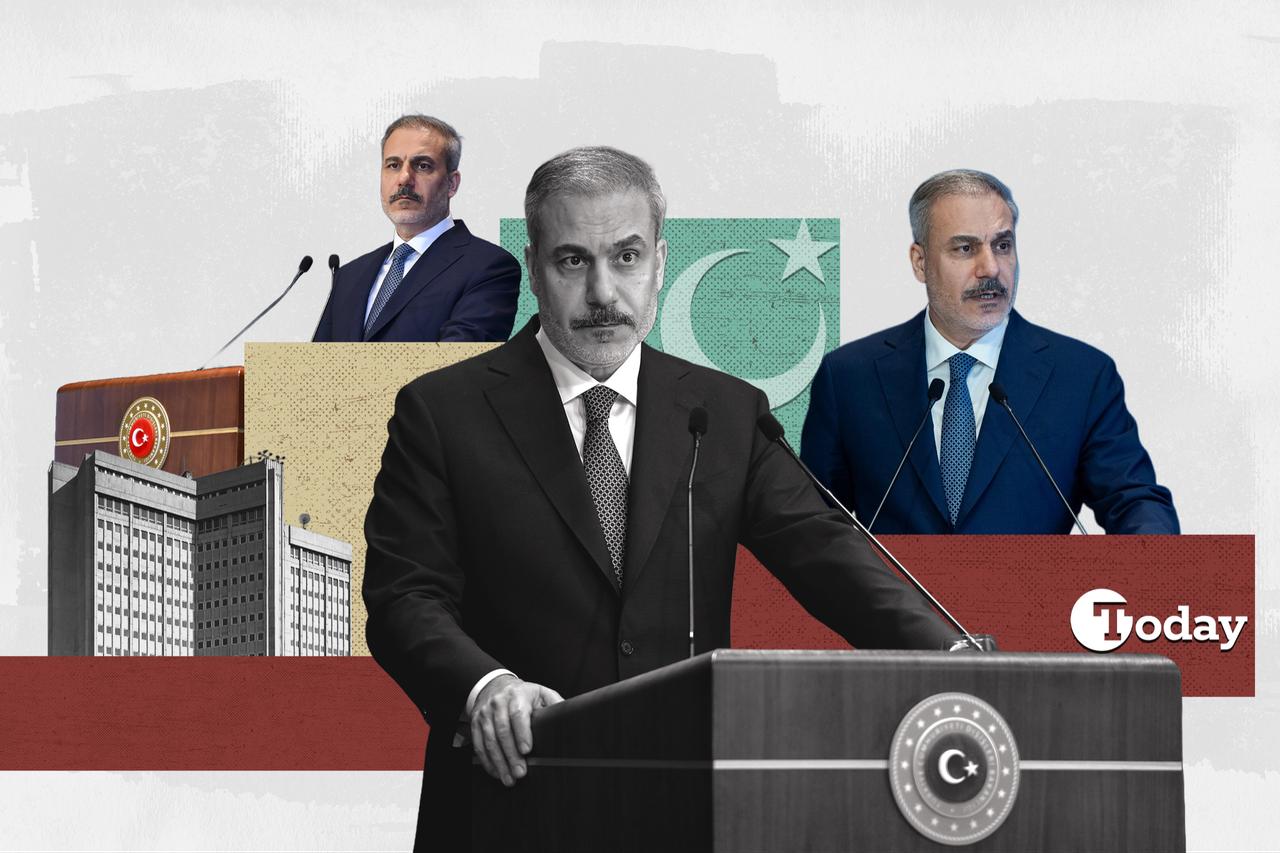 Collage shows the Turkish Foreign Minister Hakan Fidan. (Collage by Türkiye Today)