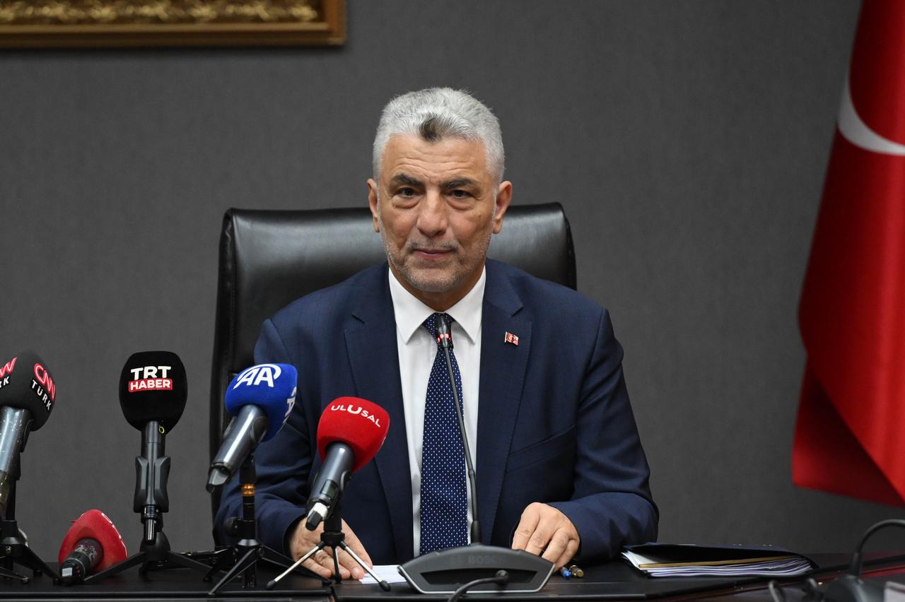 Turkish Trade Minister Omer Bolat speaks at the signing ceremony  in Ankara, Türkiye on August 5, 2025. (AA Photo)