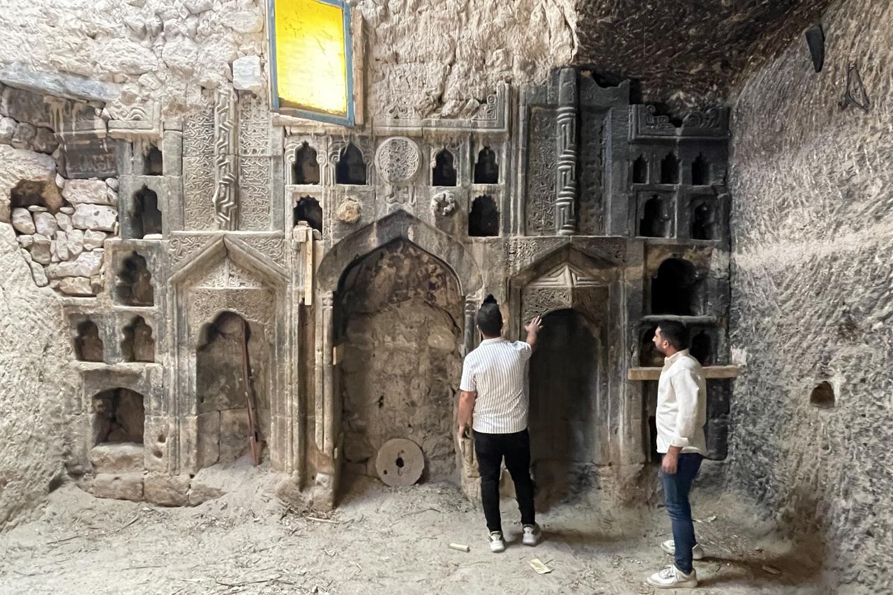 Art historians discovered a 600-year-old place of worship believed to belong to the Turkish-Islamic civilization inside a rock-carved wood shed in Taskinpasa village, located in Türkiye’s Urgup district of Nevsehir province, August 5, 2025. (AA Photo)