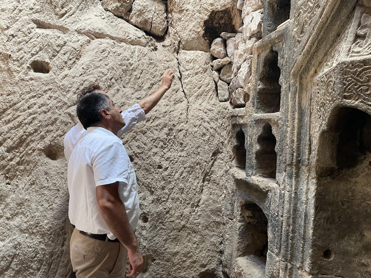 Art historians discovered a 600-year-old place of worship believed to belong to the Turkish-Islamic civilization inside a rock-carved wood shed in Taskinpasa village, located in Türkiye’s Urgup district of Nevsehir province, August 5, 2025. (AA Photo)