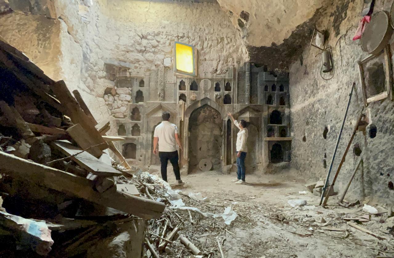 Art historians discovered a 600-year-old place of worship believed to belong to the Turkish-Islamic civilization inside a rock-carved wood shed in Taskinpasa village, located in Türkiye’s Urgup district of Nevsehir province, August 5, 2025. (AA Photo)