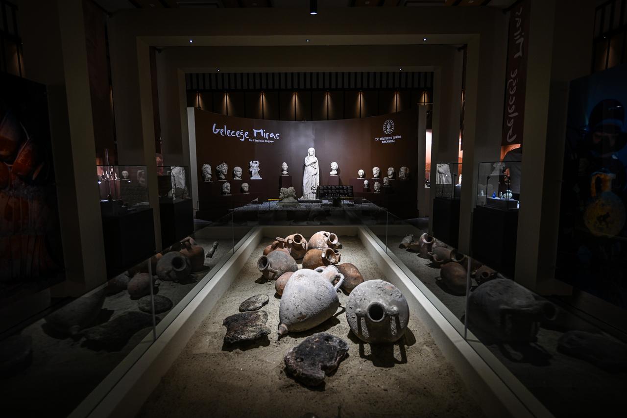 A view of the Golden Age of Archaeology Exhibition at the Presidential Nation's Library in Ankara, Türkiye, August 6, 2025. (AA Photo)