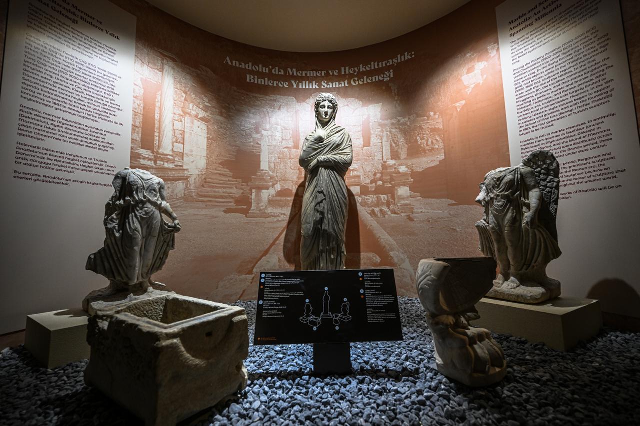 A view of the Golden Age of Archaeology Exhibition at the Presidential Nation's Library in Ankara, Türkiye, August 6, 2025. (AA Photo)