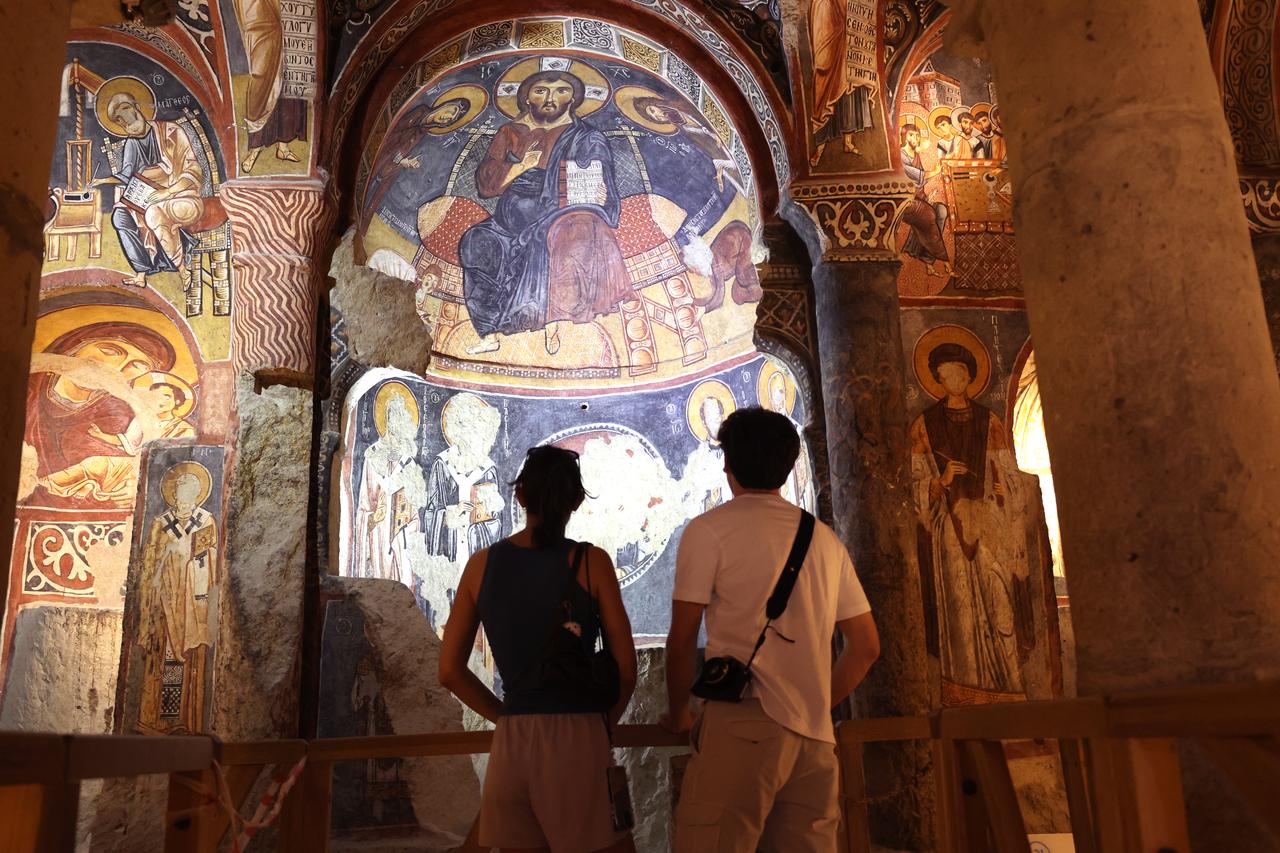 The rock-carved historic Dark Church, located in Cappadocia, home to rich historical, natural, and cultural heritage, Nevsehir, Türkiye, August 5, 2025. (AA Photo)