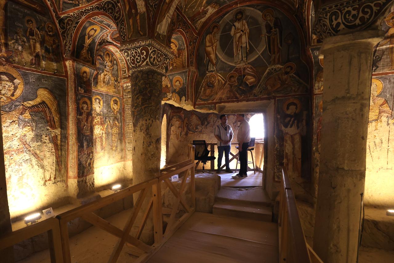 The rock-carved historic Dark Church, located in Cappadocia, home to rich historical, natural, and cultural heritage, Nevsehir, Türkiye, August 5, 2025. (AA Photo)