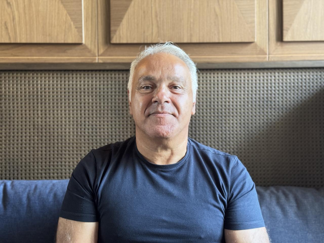 Andre Reyes, founder of the Grammy-winning group Gipsy Kings, spoke to Anadolu Agency, Aydin, Türkiye, August 6, 2025. (AA Photo)