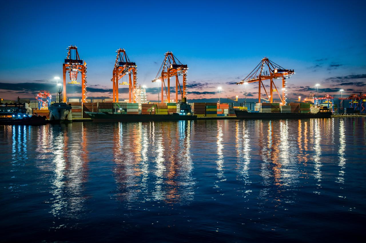 Container ships dock at the industrial seaport in Mersin, Türkiye. (Adobe Stock Photo)