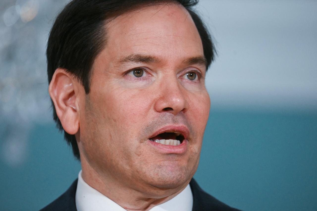 US Secretary of State Marco Rubio speaks briefly to the press at the State Department in Washington, DC on August 6, 2025. (AFP Photo)