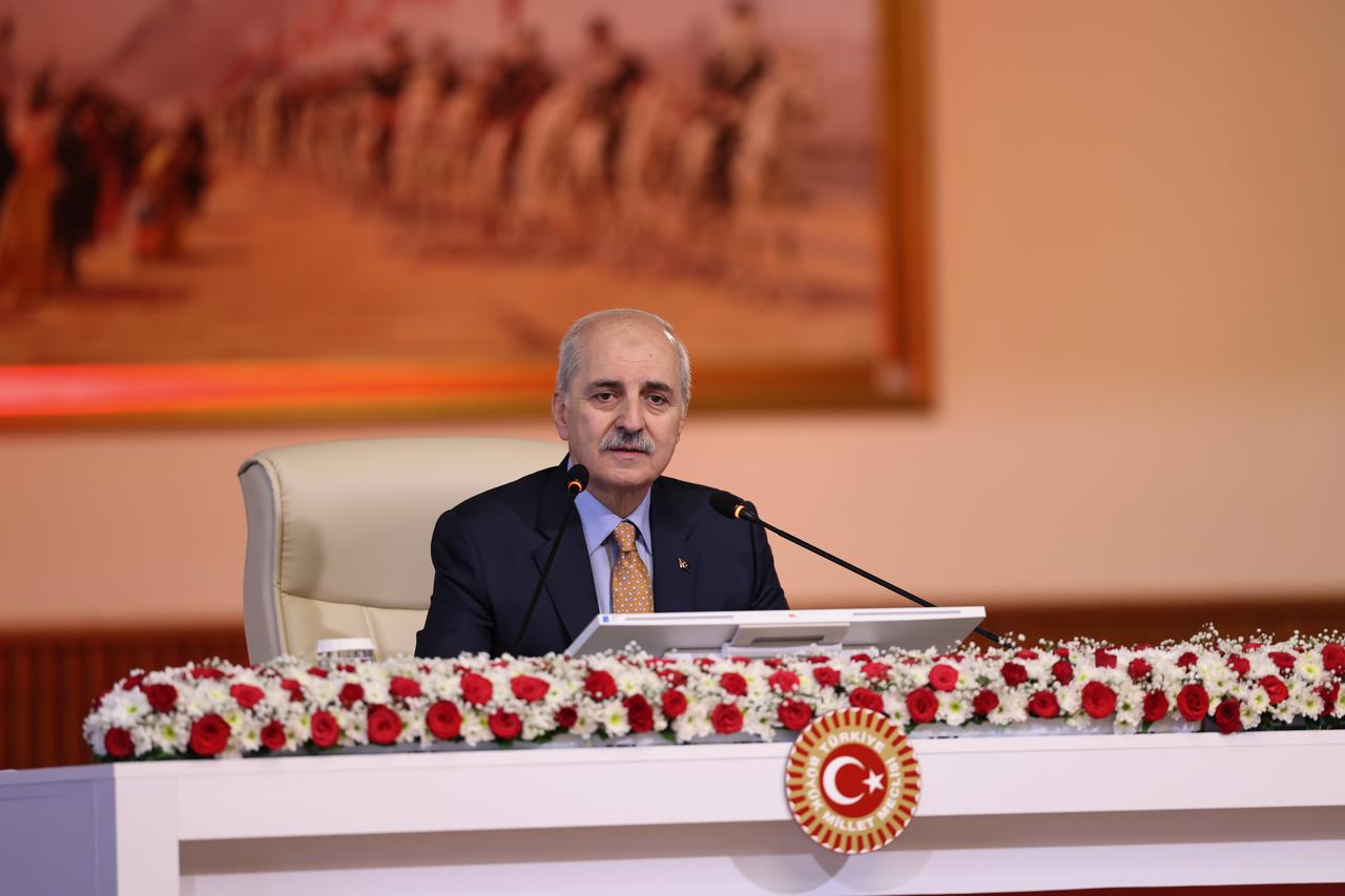Speaker Numan Kurtulmus at the National Solidarity, Brotherhood and Democracy Commission. August 8, 2025, Ankara, Türkiye. (AA Photo)