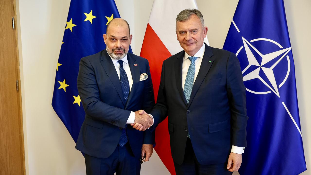Poland's Deputy Minister of National Defense Pawel Bejda met with Turkish Ambassador Rauf Alp Denktas on August 6, 2025. (Photo via Poland's Foreign Ministry)