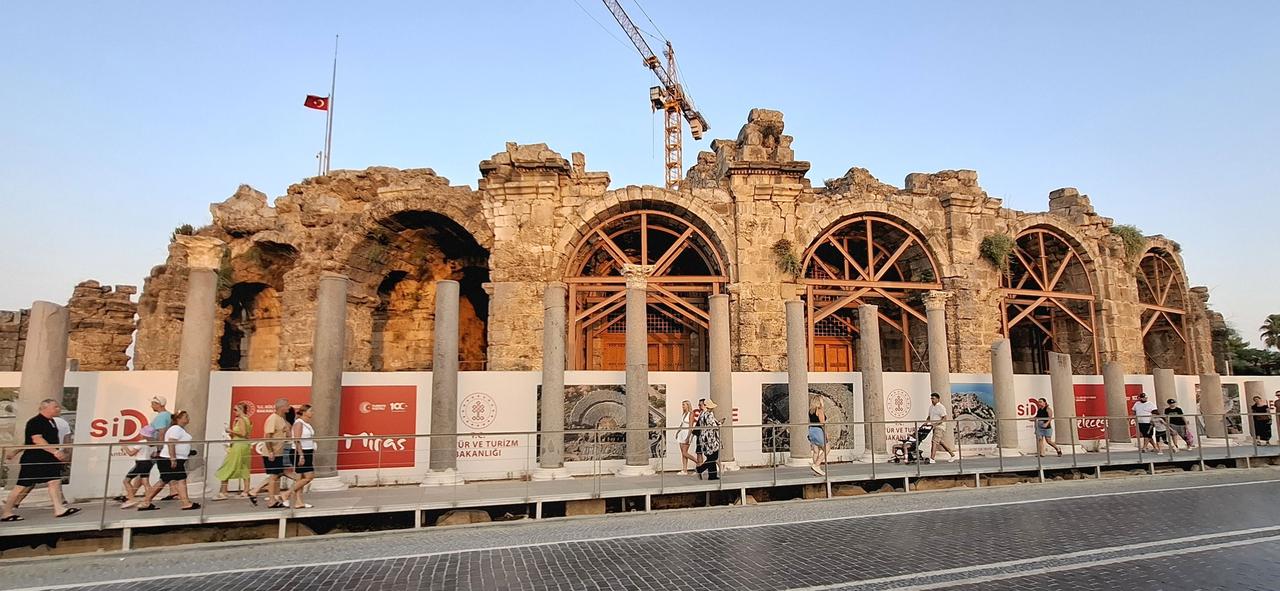 A view of the ancient city of Side in Antalya, Türkiye, August 7, 2025. (AA Photo)