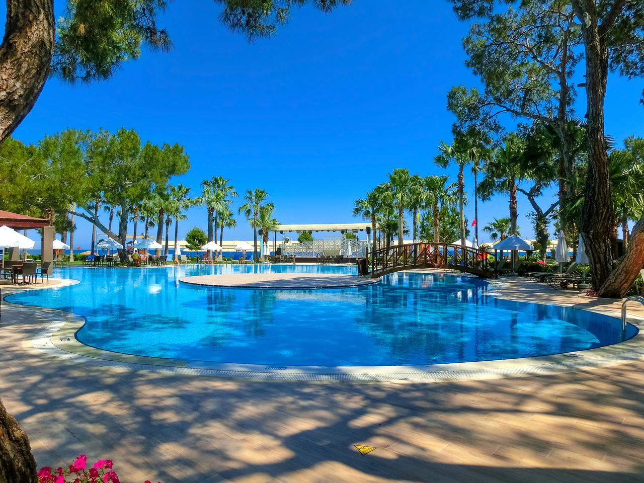 View of the pool area of a hotel in Goynuk, Antalya, Türkiye, May 11, 2021. (Adobe Stock Photo)