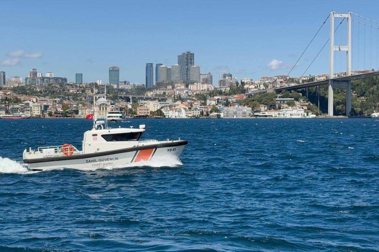 Maritime police and coast guard teams launched a search in the area for missing Russian swimmer Nikolai Svechnikov, accessed on Sept. 1, 2025. (AA Photo)
