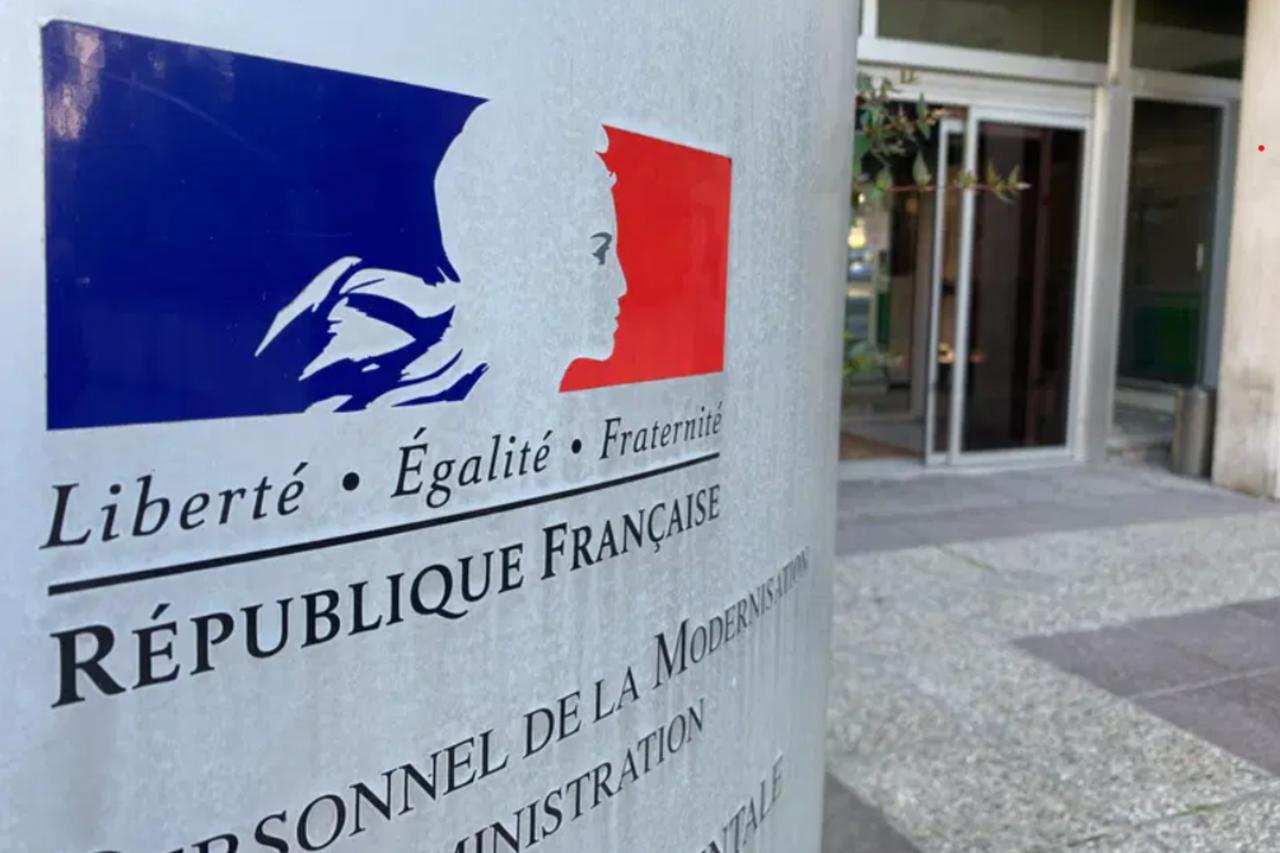 A sign outside the offices of Sauvegarde 93 boats the French motto for “liberty, equality, fraternity” accessed on, Sep. 1, 2025. (Photo via The World)