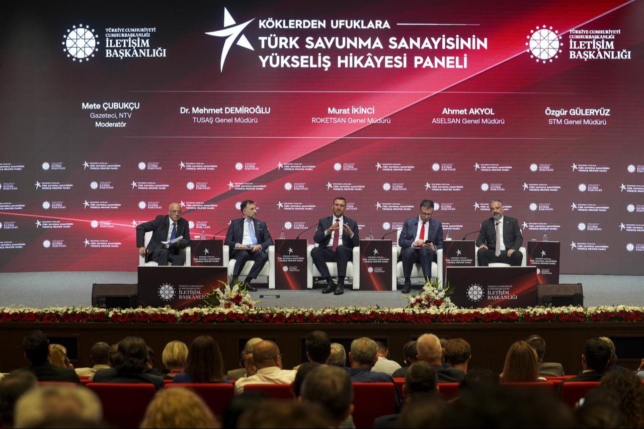 "From Roots to Horizons: The Rise Story of Turkish Defense Industry" panel at the Presidential Communications Directorate on August 29, 2025. (AA Photo)