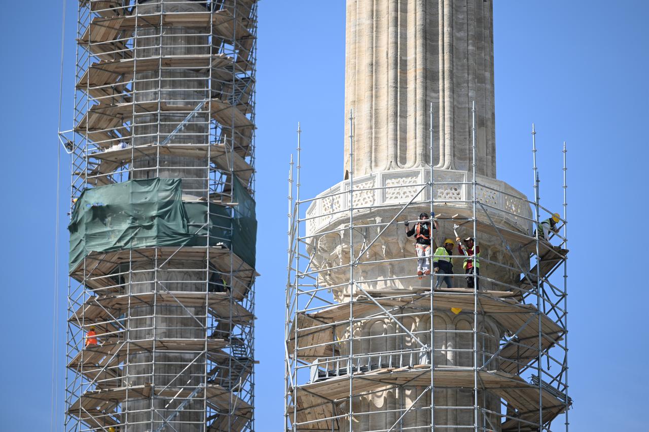 Restoration continues in Mimar Sinan's masterpiece, Selimiye Mosque, Edirne, Türkiye, June 24, 2024. (AA Photo)