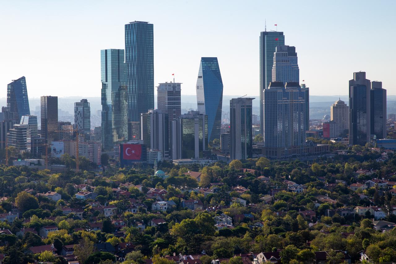 Panoramic view of residential areas and business towers in the Maslak district of Istanbul, Türkiye, September 5, 2020. (Adobe Stock Photo)