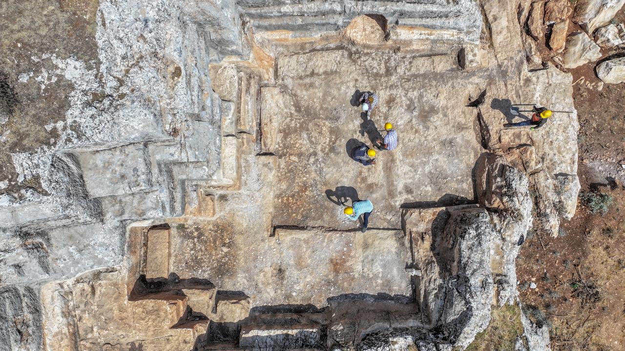 An aerial view from the archaeological excavations that have been ongoing for about two years in an old quarry in Kulp district of Diyarbakir, Türkiye, Sept. 12, 2025. (AA Photo)
