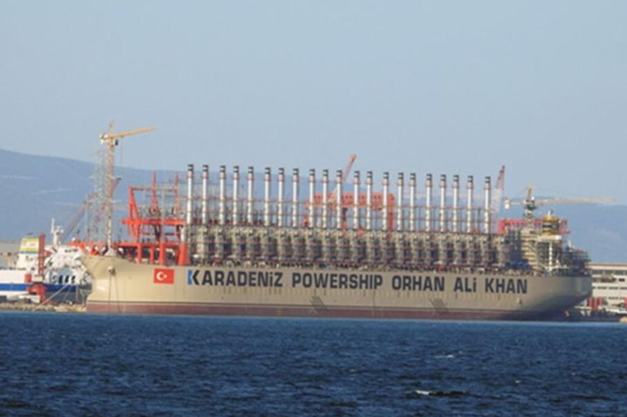 The Turkish floating power plant Karadeniz Powership Orhan Ali Khan, owned and operated by Karpowership. (News At Sea Photo )