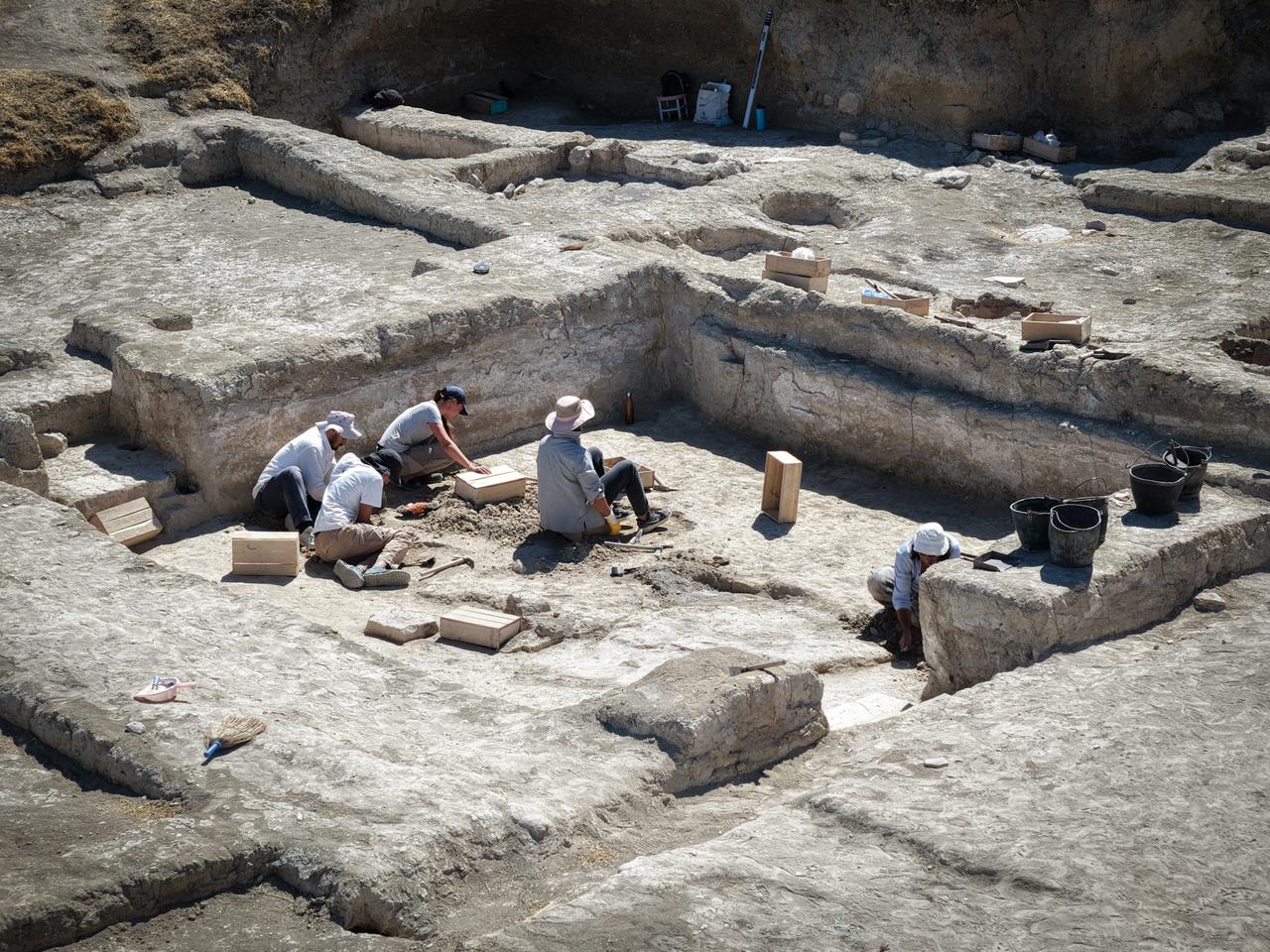 A view of Arslantepe Mound, the first city-state established in Anatolia and listed as a UNESCO World Heritage Site, excavation site is seen in Malatya, Türkiye, Sept. 11, 2025. (AA Photo)
