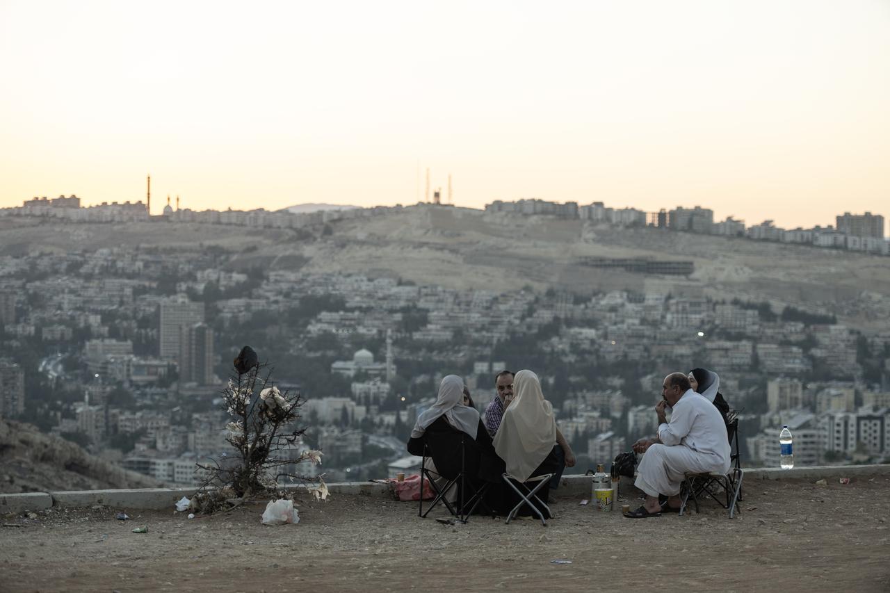 Syrians spend time in Mount Qasioun, which was closed for 14 years by the Bashar al-Assad regime and recently opened to visitors in Damascus, Syria, Sept 5, 2025. (AA Photo)
