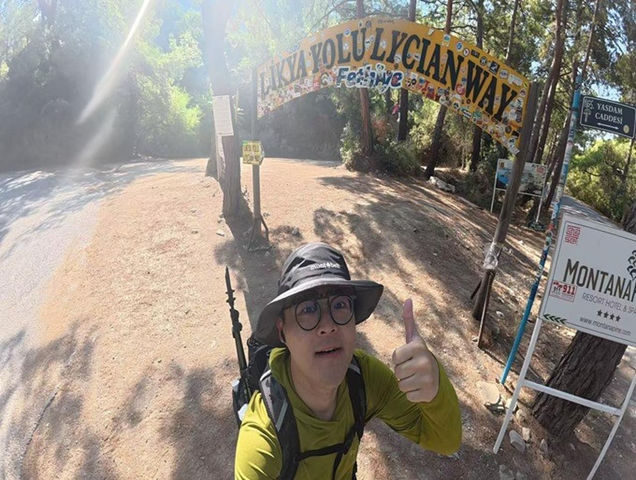 The Chinese hiker Xu Wenkai was on the Lycian Way in the Fethiye district of Mugla, Türkiye. (IHA Photo)