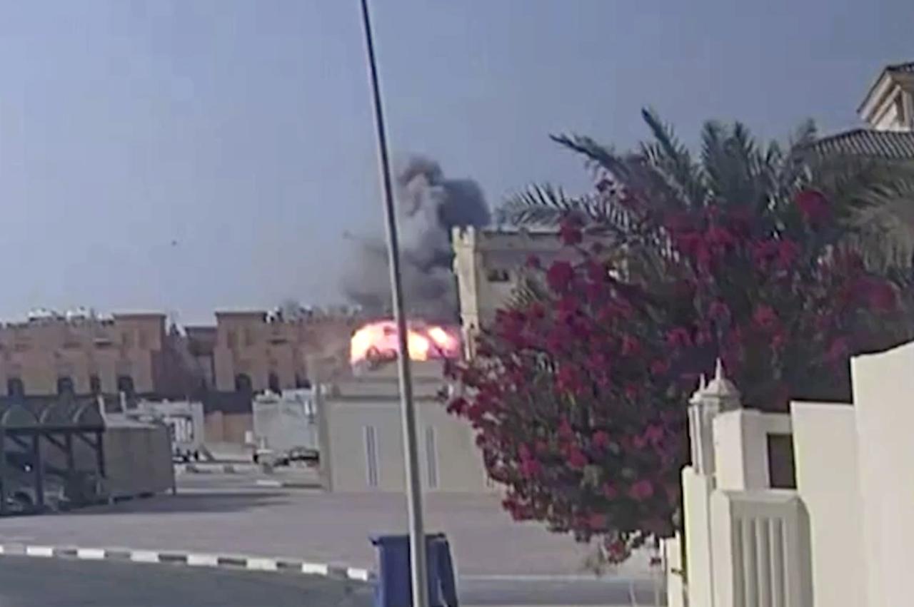 Security footage captures the moment of an Israeli strike targeting Hamas leaders in Doha, Qatar, on Sept. 9, 2025. (AA Photo)