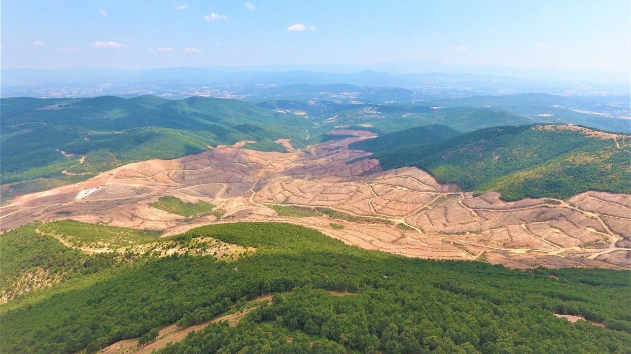 An aerial view of the Kirazli project site in Canakkale province, northwestern Türkiye. (Photo via X/@ttahaber)