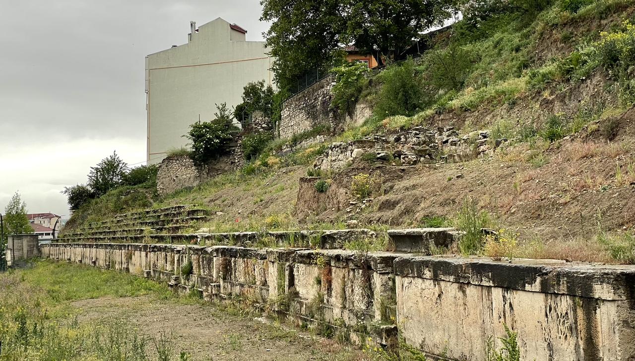 Remains of Claudiopolis Stadium structure in Bolu, Türkiye, 2024. (Photo by Koray Erdogan/Türkiye Today)