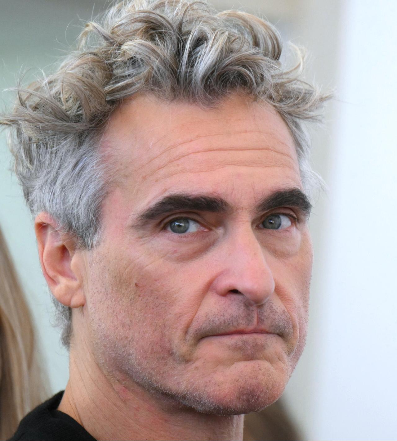 US actor and producer Joaquin Phoenix attends one of the Signatories of the pledge, which includes other actors, at Venice Lido on September 3, 2025. (AFP Photo)