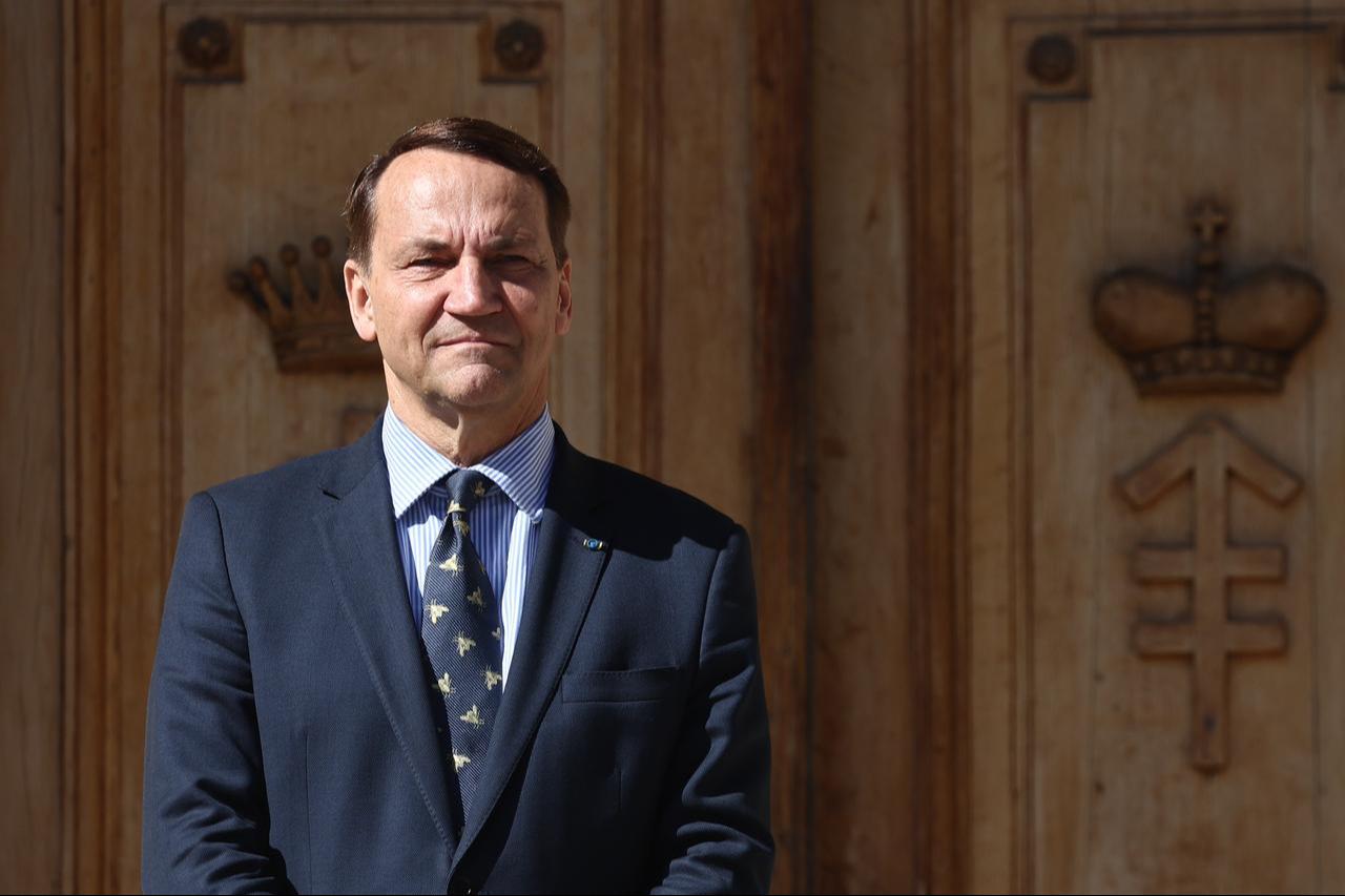 Minister of Foreign Affairs of Poland Radoslaw Sikorski is seen before his meeting with Foreign Minister of China Wang Yi in Pruszkow, Poland on Sept. 15, 2025. (AA Photo)