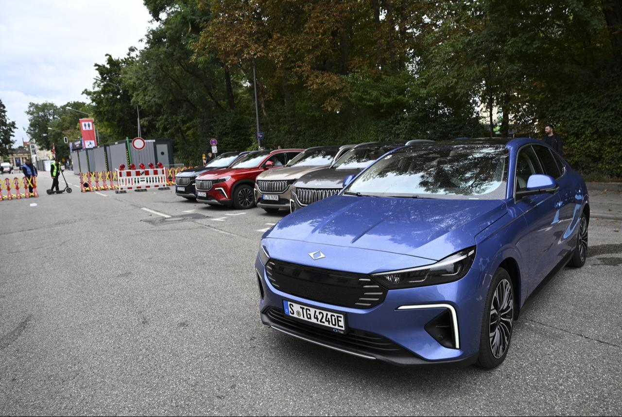 TOGG T10X and the brand-new T10F continue to undergo test drives on the streets of Munich, Germany, September 10, 2025. (AA Photo)