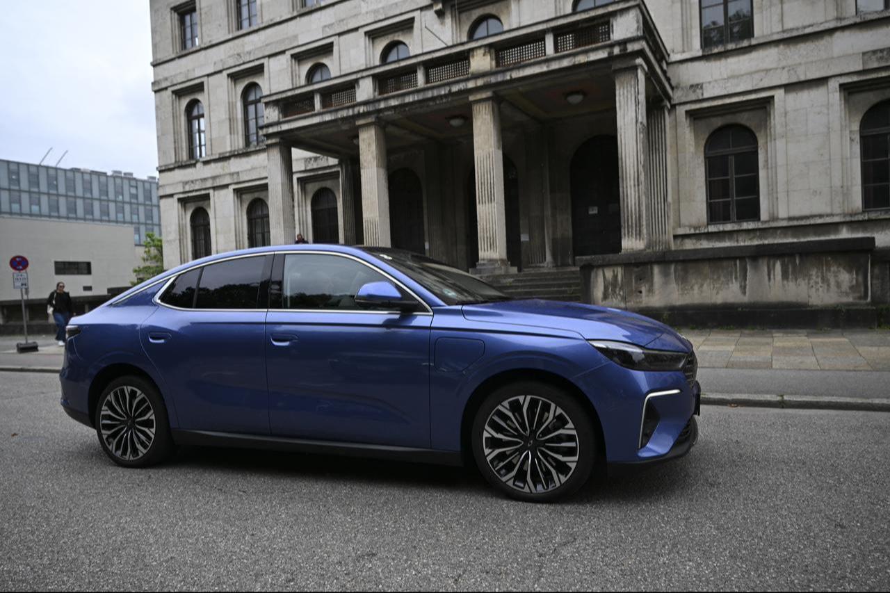 TOGG T10X and the brand-new T10F continue to undergo test drives on the streets of Munich, Germany, September 10, 2025. (AA Photo)