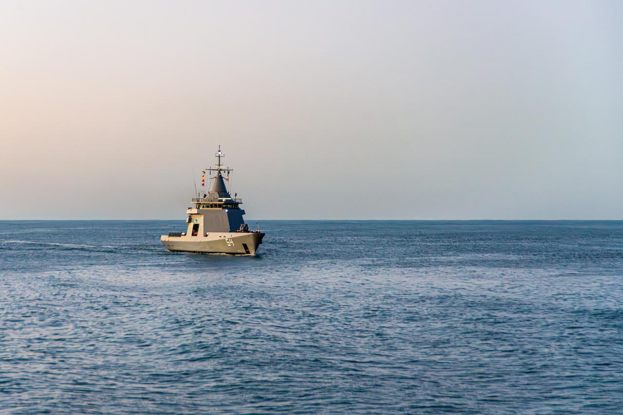 Oceanic Patrol Boat ARA "Contraalmirante Cordero" (P-54), of the Argentine Navy, sailing in the Atlantic Ocean, July 12, 2024, in Mar del Plata, Argentina. (Adobe Stock Photo)