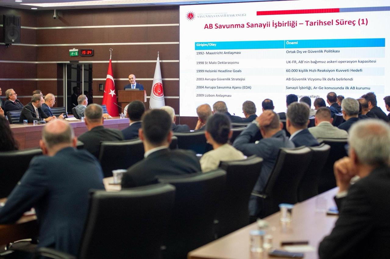 A photo from the SAFE information meeting held in Ankara, Türkiye, on September 16, 2025. (Photo via X/@zcan_Bulent)