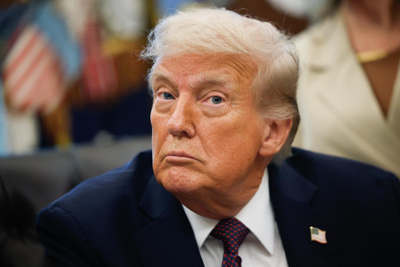 U.S. President Donald Trump answers questions from reporters after signing a Presidential Memorandum in the Oval Office on September 15, 2025 in Washington, DC. (AFP Photo)