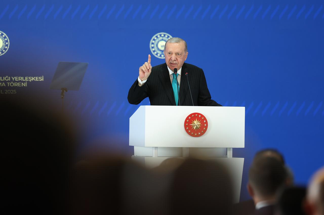 Turkish President Recep Tayyip Erdogan attends the Groundbreaking Ceremony of the Ministry of Foreign Affairs Campus in Ankara, Türkiye, September 17, 2025. (Turkish Presidency)