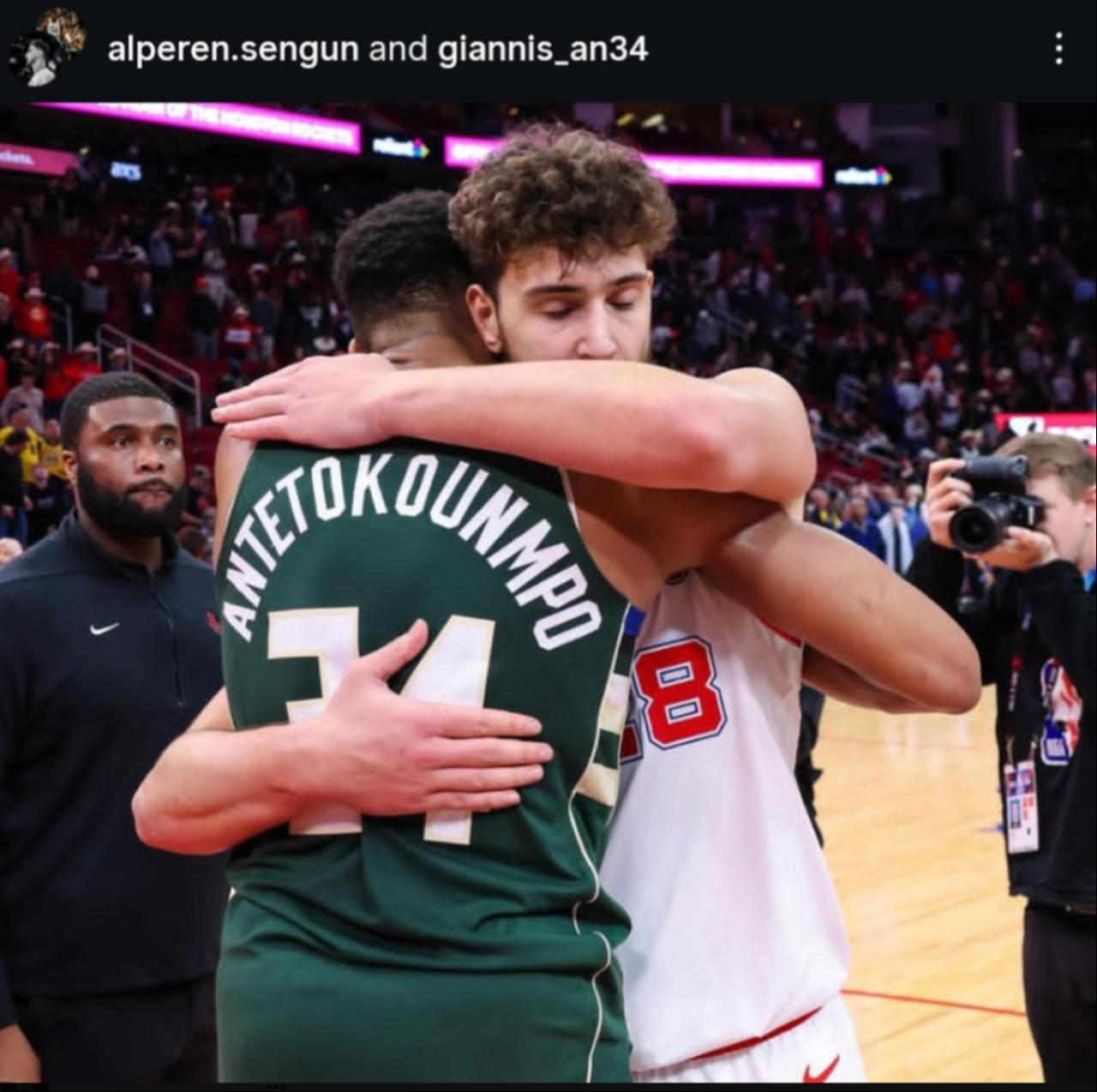 Alperen Sengun ve Giannis Antetokounmpo, Instagram'da birlikte bir yazı paylaştılar. (Instagram üzerinden fotoğraf)