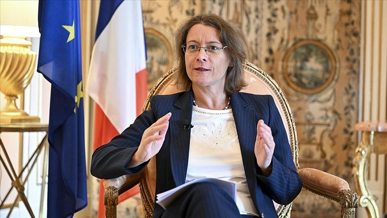 French Ambassador to Ankara Isabelle Dumont speaks during an exclusive interview in Ankara, Türkiye on Oct. 26, 2023. (AA Photo)